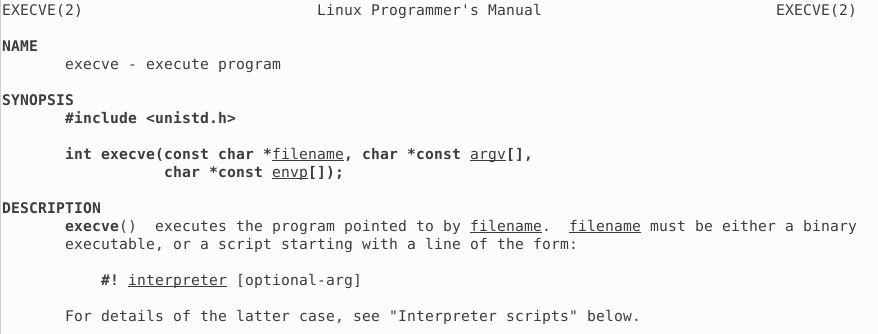 execve()说明