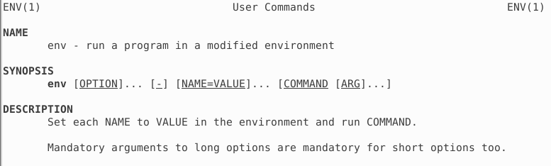 env命令man手册