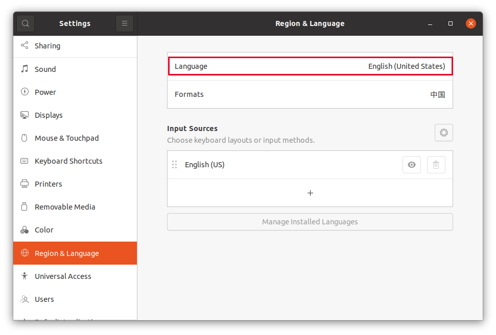 Region & Language