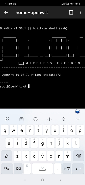 在ConnectBot上连接openwrt