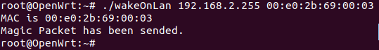 在openwrt上运行wakeOnLan