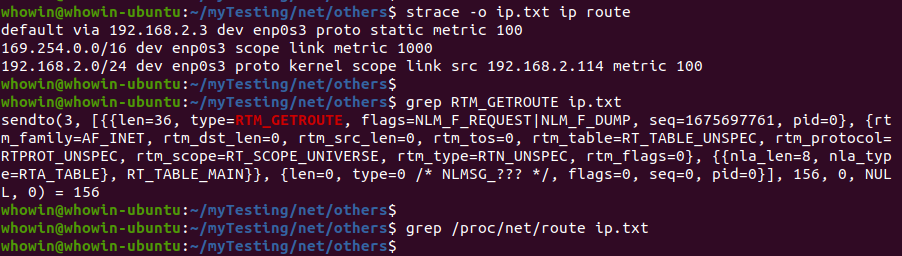 trace ip route