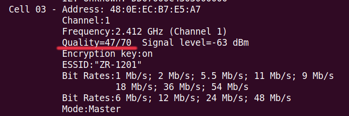 Screenshot of wifi scanning